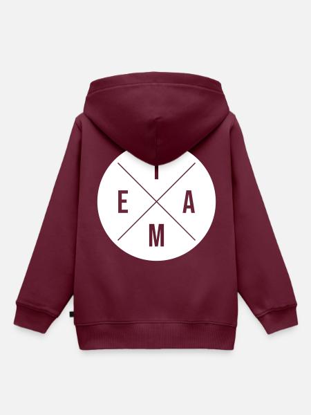 Team Kreis - Kinder Premium Organic Hoodie - Burgunderrot