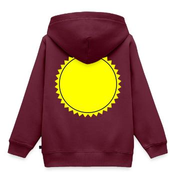 Emblem Leer - Kinder Premium Organic Hoodie - Burgunderrot - Hinten - AI Model Kid Female (0cm)