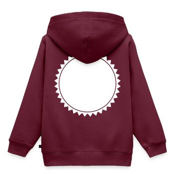 Emblem Leer - Kinder Premium Organic Hoodie - Burgunderrot - Hinten - AI Model Kid Female (0cm)