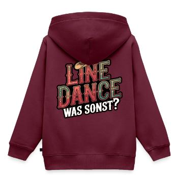 Line Dance Was sonst? Ich bin Line Dancer - Kinder Premium Organic Hoodie - Burgunderrot - Hinten - AI Model Kid Female (0cm)