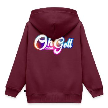 Oh mein Gott - Kinder Premium Organic Hoodie - Burgunderrot - Hinten - AI Model Kid Female (0cm)