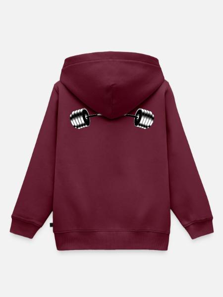 Barbell - Kinder Premium Organic Hoodie - Burgunderrot