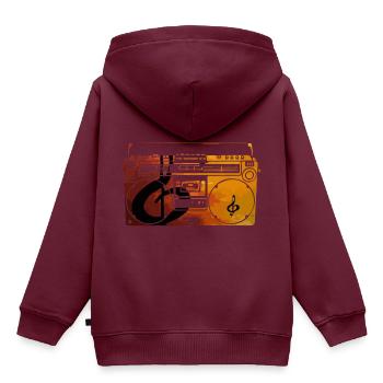 Musik Radio - Kinder Premium Organic Hoodie - Burgunderrot - Hinten - AI Model Kid Female (0cm)