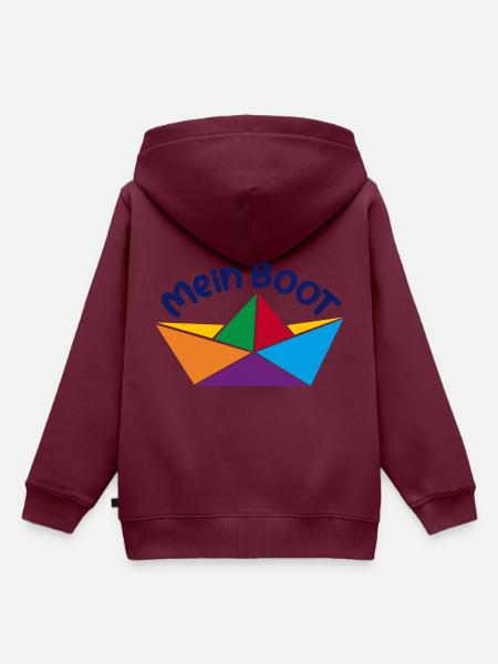 Mein Boot - Kinder Premium Organic Hoodie - Burgunderrot