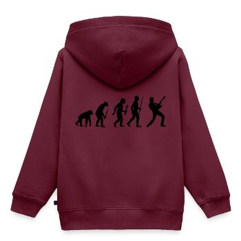 Evolution Rock - Kinder Premium Organic Hoodie - Burgunderrot - Hinten - AI Model Kid Female (0cm)