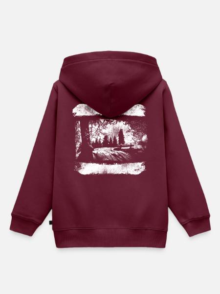 Wildnis - Kinder Premium Organic Hoodie - Burgunderrot