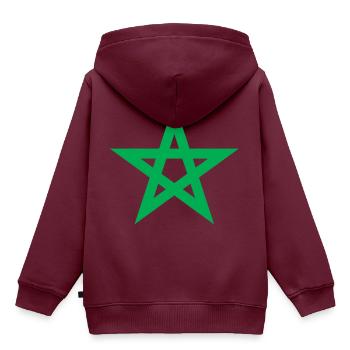 Marokko - Kinder Premium Organic Hoodie - Burgunderrot - Hinten - AI Model Kid Female (0cm)