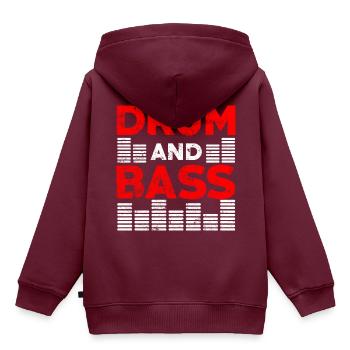Drum n Bass party music equalizer - Kinder Premium Organic Hoodie - Burgunderrot - Hinten - AI Model Kid Female (0cm)