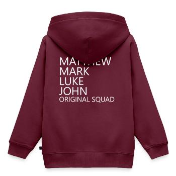 christlich Bibel Kirche evangelisch Apostel Gott - Kinder Premium Organic Hoodie - Burgunderrot - Hinten - AI Model Kid Female (0cm)