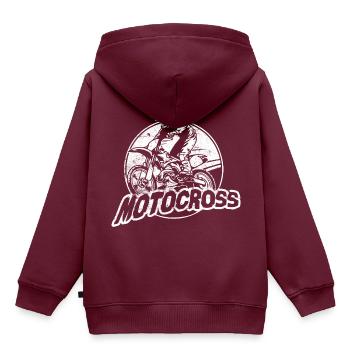 motocross sport bike fahrer - Kinder Premium Organic Hoodie - Burgunderrot - Hinten - AI Model Kid Female (0cm)