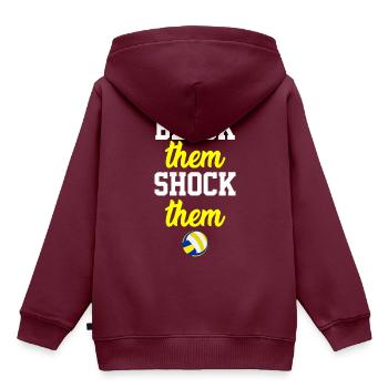 Volleyball Block Spruch - Kinder Premium Organic Hoodie - Burgunderrot - Hinten - AI Model Kid Female (0cm)