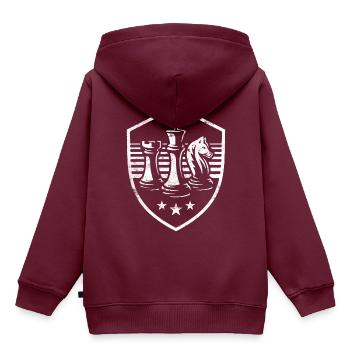 Chess 17 - Kinder Premium Organic Hoodie - Burgunderrot - Hinten - AI Model Kid Female (0cm)