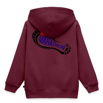 Marathon - Kinder Premium Organic Hoodie - Burgunderrot - Hinten - AI Model Kid Female (0cm)
