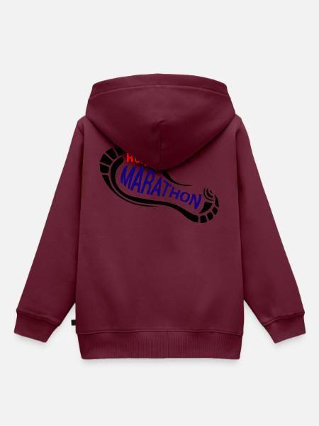 Marathon - Kinder Premium Organic Hoodie - Burgunderrot