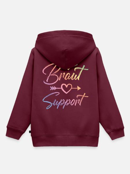 braut support herz diamant - Kinder Premium Organic Hoodie - Burgunderrot