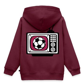 Fußball TV TV Fußball Fußball - Kinder Premium Organic Hoodie - Burgunderrot - Hinten - AI Model Kid Female (0cm)