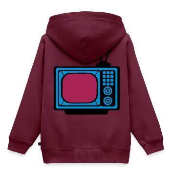 tv tv tv screen 1 5 - Kinder Premium Organic Hoodie - Burgunderrot - Hinten - AI Model Kid Female (0cm)