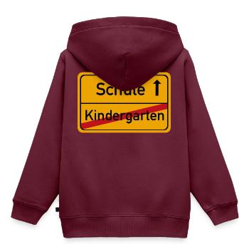 Schulbeginn - Kinder Premium Organic Hoodie - Burgunderrot - Hinten - AI Model Kid Female (0cm)