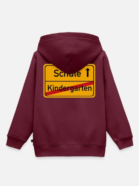 Schulbeginn - Kinder Premium Organic Hoodie - Burgunderrot