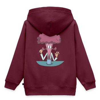 Chemie Explosion Chemiker - Kinder Premium Organic Hoodie - Burgunderrot - Hinten - AI Model Kid Female (0cm)