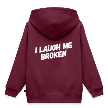 ich lache mich kaputt - Kinder Premium Organic Hoodie - Burgunderrot - Hinten - AI Model Kid Female (0cm)