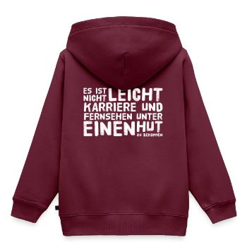 Karriere und Fernsehen - Kinder Premium Organic Hoodie - Burgunderrot - Hinten - AI Model Kid Female (0cm)