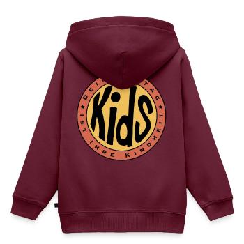 Kids Alltag Kindheit - Kinder Premium Organic Hoodie - Burgunderrot - Hinten - AI Model Kid Female (0cm)