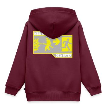 Feuerwehr - Ehrenamt - Freiwillige Feuerwehr - Kinder Premium Organic Hoodie - Burgunderrot - Hinten - AI Model Kid Female (0cm)