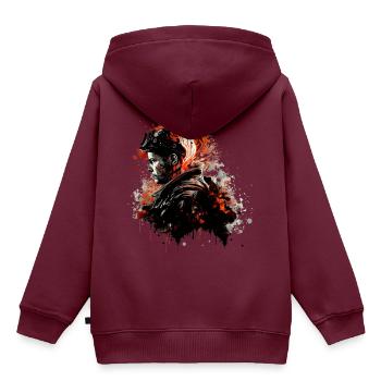 Feuerwehr im Einsatz - Kinder Premium Organic Hoodie - Burgunderrot - Hinten - AI Model Kid Female (0cm)