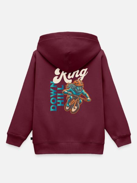 Downhill King - Kinder Premium Organic Hoodie - Burgunderrot