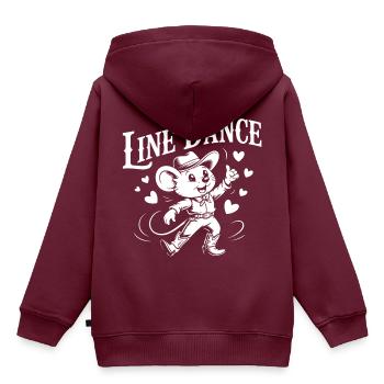 Line Dance Maus lustige Maus tanzt Linedance - Kinder Premium Organic Hoodie - Burgunderrot - Hinten - AI Model Kid Female (0cm)