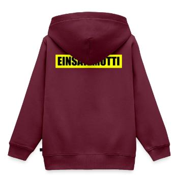 Einsatzmutti - Feuerwehr - Ehrenamt - Freiwillig - Kinder Premium Organic Hoodie - Burgunderrot - Hinten - AI Model Kid Female (0cm)