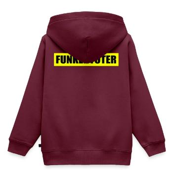 Funkentöter - Feuerwehr - Ehrenamt - Freiwillig - Kinder Premium Organic Hoodie - Burgunderrot - Hinten - AI Model Kid Female (0cm)