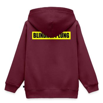 Blindkupplung - Feuerwehr - Ehrenamt - Freiwillig - Kinder Premium Organic Hoodie - Burgunderrot - Hinten - AI Model Kid Female (0cm)
