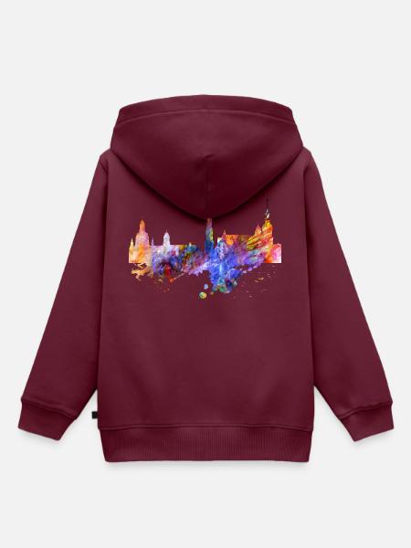 Dresden Skyline - Kinder Premium Organic Hoodie - Burgunderrot