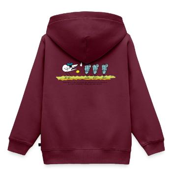 Motto von Sailor Shadoks - Kinder Premium Organic Hoodie - Burgunderrot - Hinten - AI Model Kid Female (0cm)