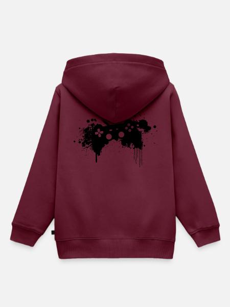 Spielen Sie harte Controller - Kinder Premium Organic Hoodie - Burgunderrot