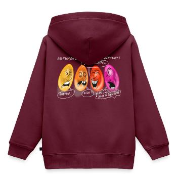 Ostereier - Kinder Premium Organic Hoodie - Burgunderrot - Hinten - AI Model Kid Female (0cm)