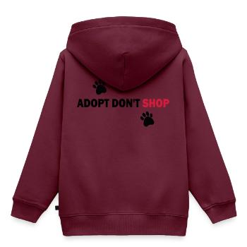 Adoptieren, nicht kaufen - Adoptieren, nicht einkaufen - Kinder Premium Organic Hoodie - Burgunderrot - Hinten - AI Model Kid Female (0cm)