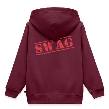 stempel swag - Kinder Premium Organic Hoodie - Burgunderrot - Hinten - AI Model Kid Female (0cm)