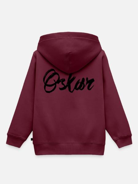 Oskar - Kinder Premium Organic Hoodie - Burgunderrot