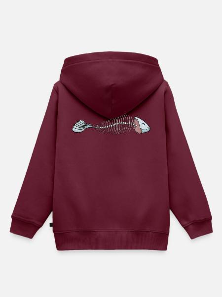 Fisch - Kinder Premium Organic Hoodie - Burgunderrot