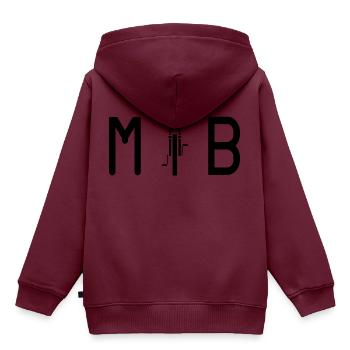 Mountainbike Biker MTB - Kinder Premium Organic Hoodie - Burgunderrot - Hinten - AI Model Kid Female (0cm)