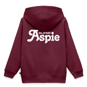 Aspie Asperger Syndrom - Kinder Premium Organic Hoodie - Burgunderrot - Hinten - AI Model Kid Female (0cm)