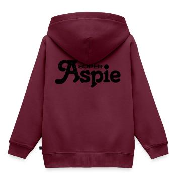 Aspie Asperger Syndrom - Kinder Premium Organic Hoodie - Burgunderrot - Hinten - AI Model Kid Female (0cm)