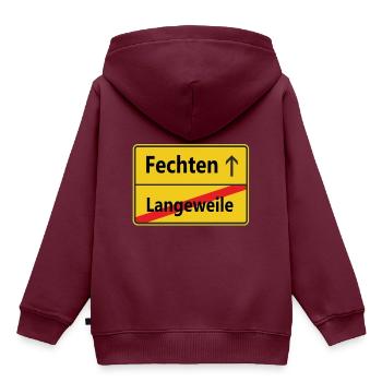 Langeweile? Fechten - Kinder Premium Organic Hoodie - Burgunderrot - Hinten - AI Model Kid Female (0cm)