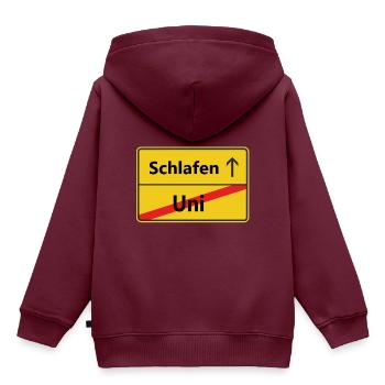 Uni? Schlafen - Kinder Premium Organic Hoodie - Burgunderrot - Hinten - AI Model Kid Female (0cm)