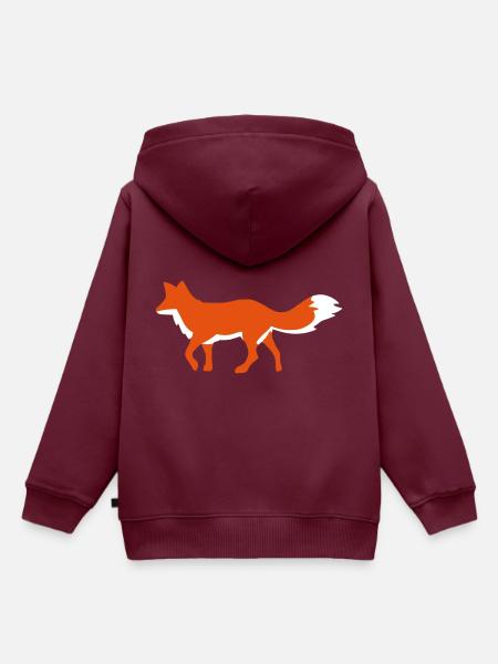 Fox / Renard / Fuchs - Kinder Premium Organic Hoodie - Burgunderrot