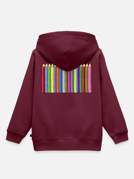 Bleistifte - Kinder Premium Organic Hoodie - Burgunderrot
