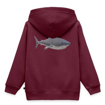 Hai - Kinder Premium Organic Hoodie - Burgunderrot - Hinten - AI Model Kid Female (0cm)